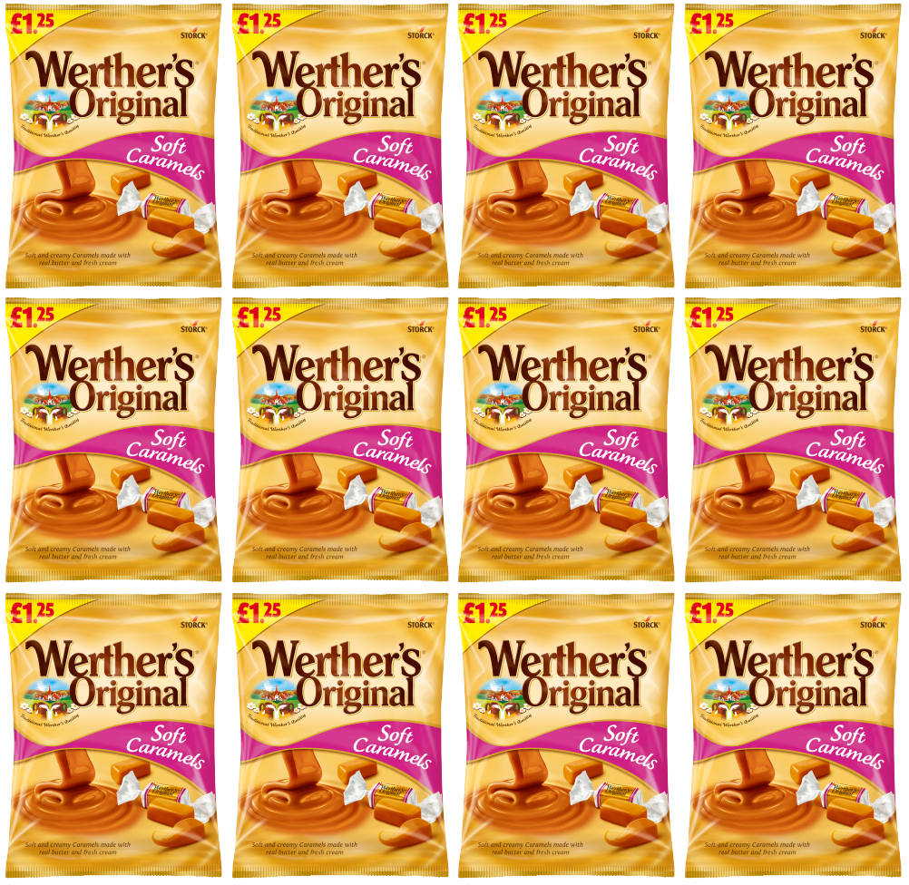 12 x Werthers Soft Caramels Bag - 110Gm