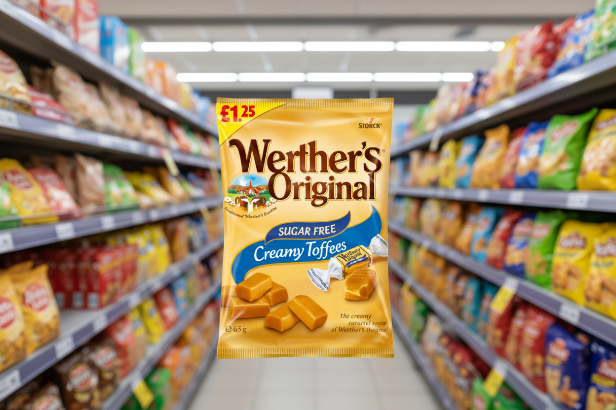 12 x Werthers Creamy Toffee Sf Bag - 65Gm