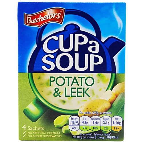 9 X Batch Cup A Soup Potato & Leek Fl - 107Gm