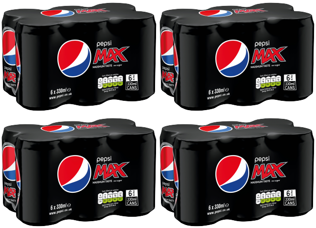 4 x Pepsi Max Cans 6 Pack 6X330Ml