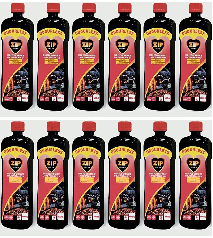 12 x Zip High Performance Liquid Firelighter 500Ml
