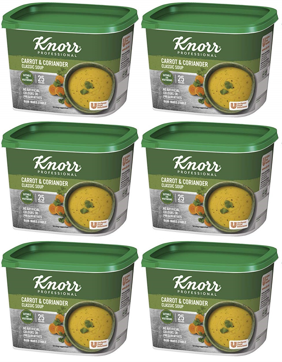 6 x Knorr Professional Classic Carrot & Coriander Soup 25 Port