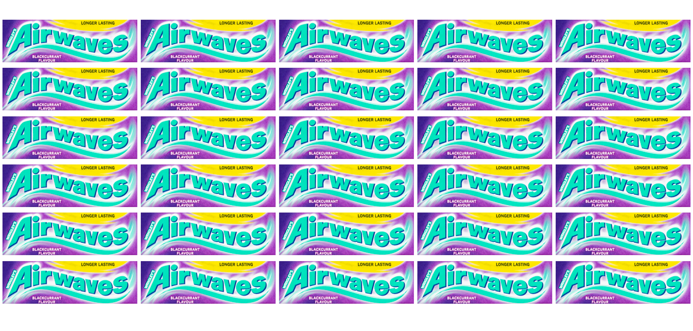 30 x Airwaves Blackcurrant Gum 10 Pce