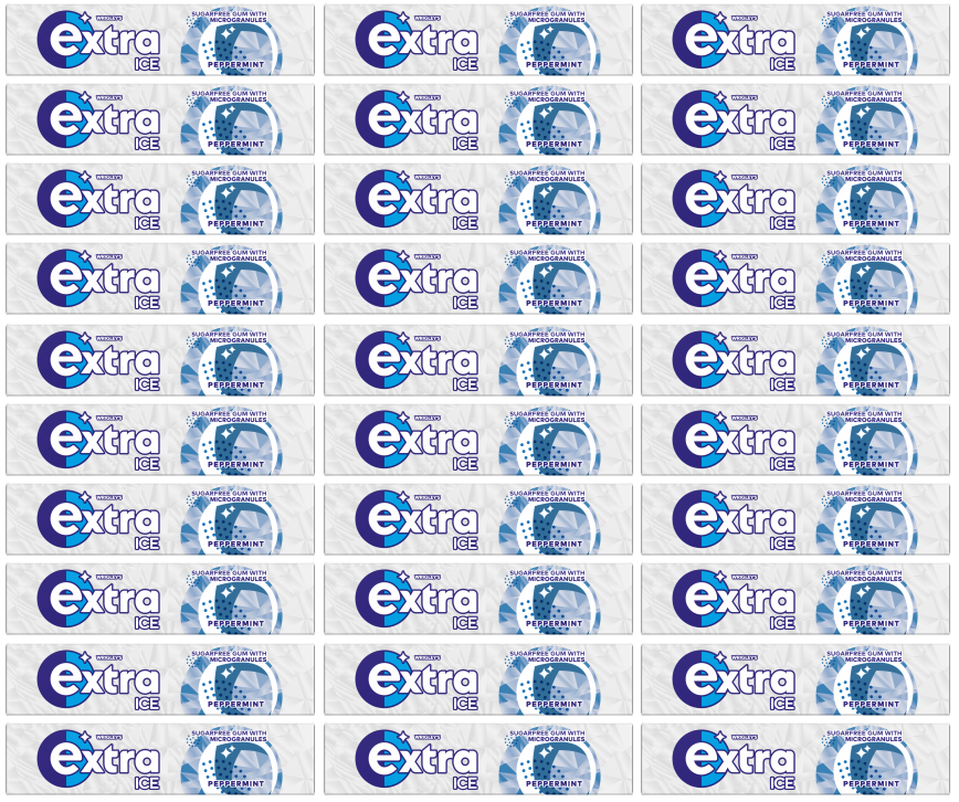 30 x Extra Ice Peppermint Gum 10 Pce