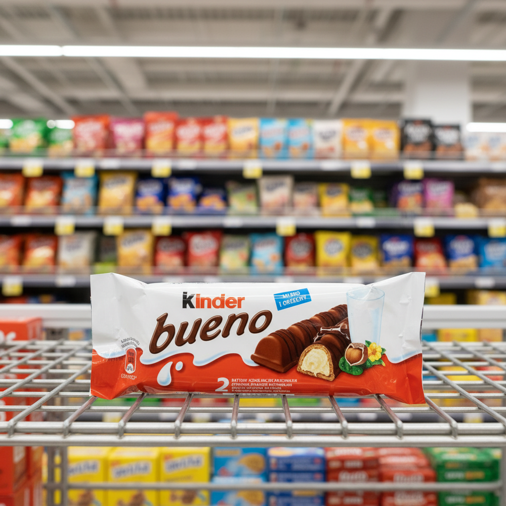 30 x Kinder Bueno Milk Chocolate And Hazelnuts Single Bar 2 Finger X 21.5G (43G)