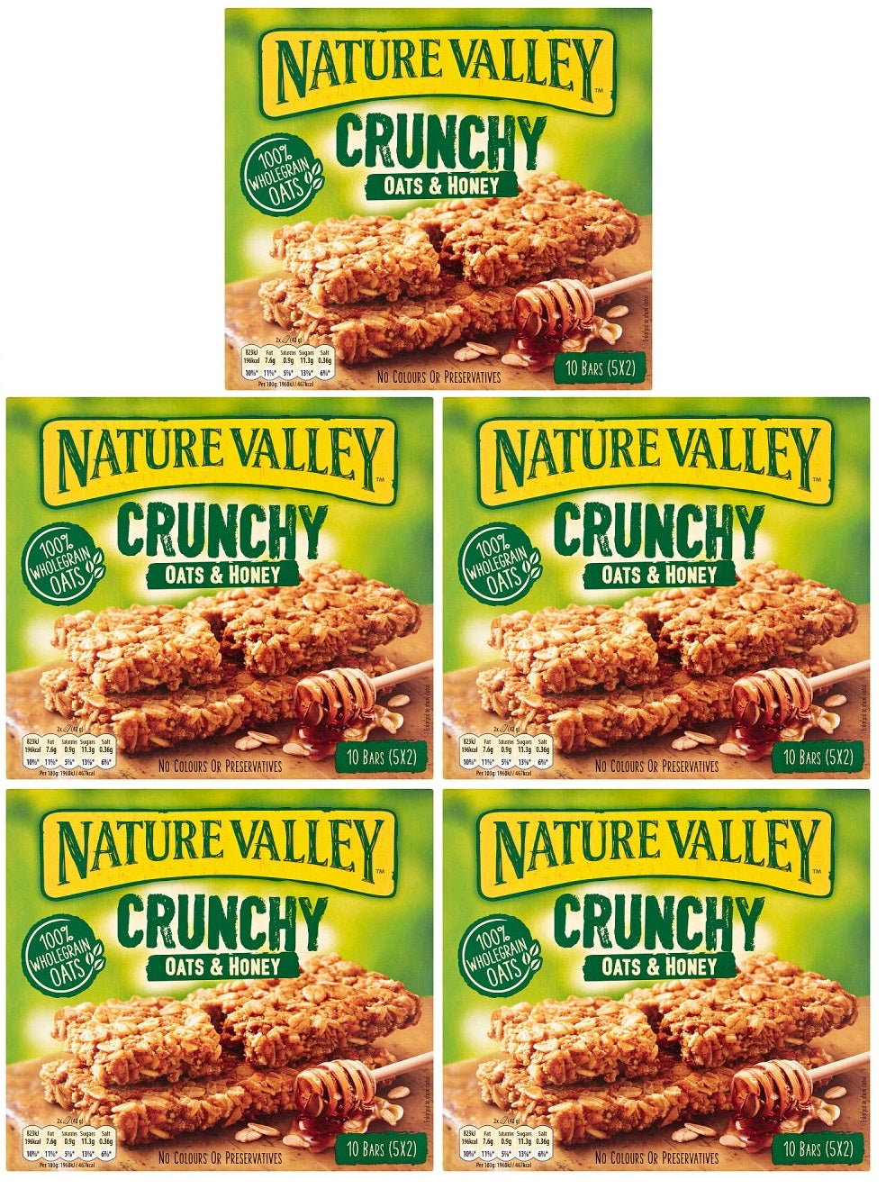 5 x Nature Valley Crunchy Oats & Honey 5 X 42G (210G)