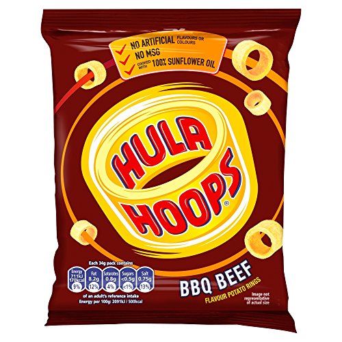 32 x Hula Hoops Bbq Beef Crisps 34G
