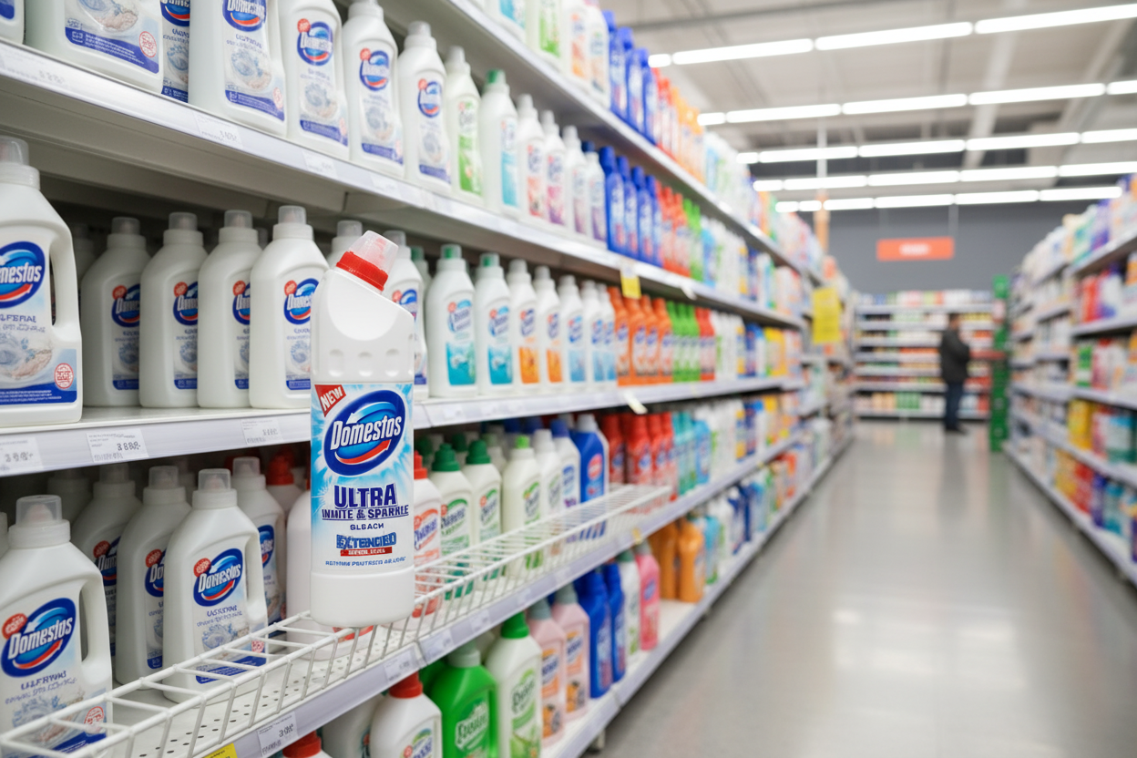 9 x Domestos Thick Bleach White & Sparkle 750 Ml
