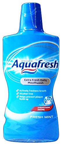 8 x Aquafresh Extra Fresh Daily Fresh Mint Mouthwash 500Ml