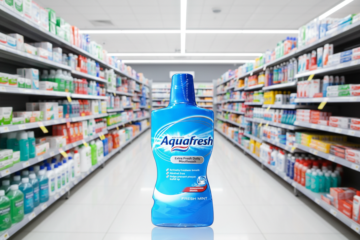 8 x Aquafresh Extra Fresh Daily Fresh Mint Mouthwash 500Ml