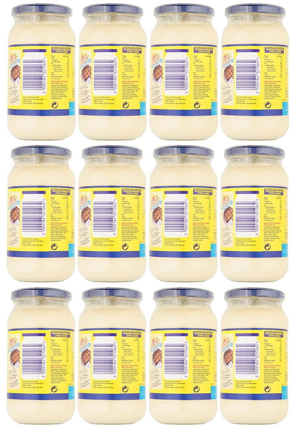 12 x Hellmann's Mayonnaise Real 400 G