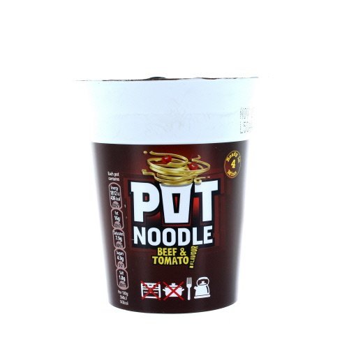 12 x Pot Noodle Instant Snack Beef & Tomato 90 G