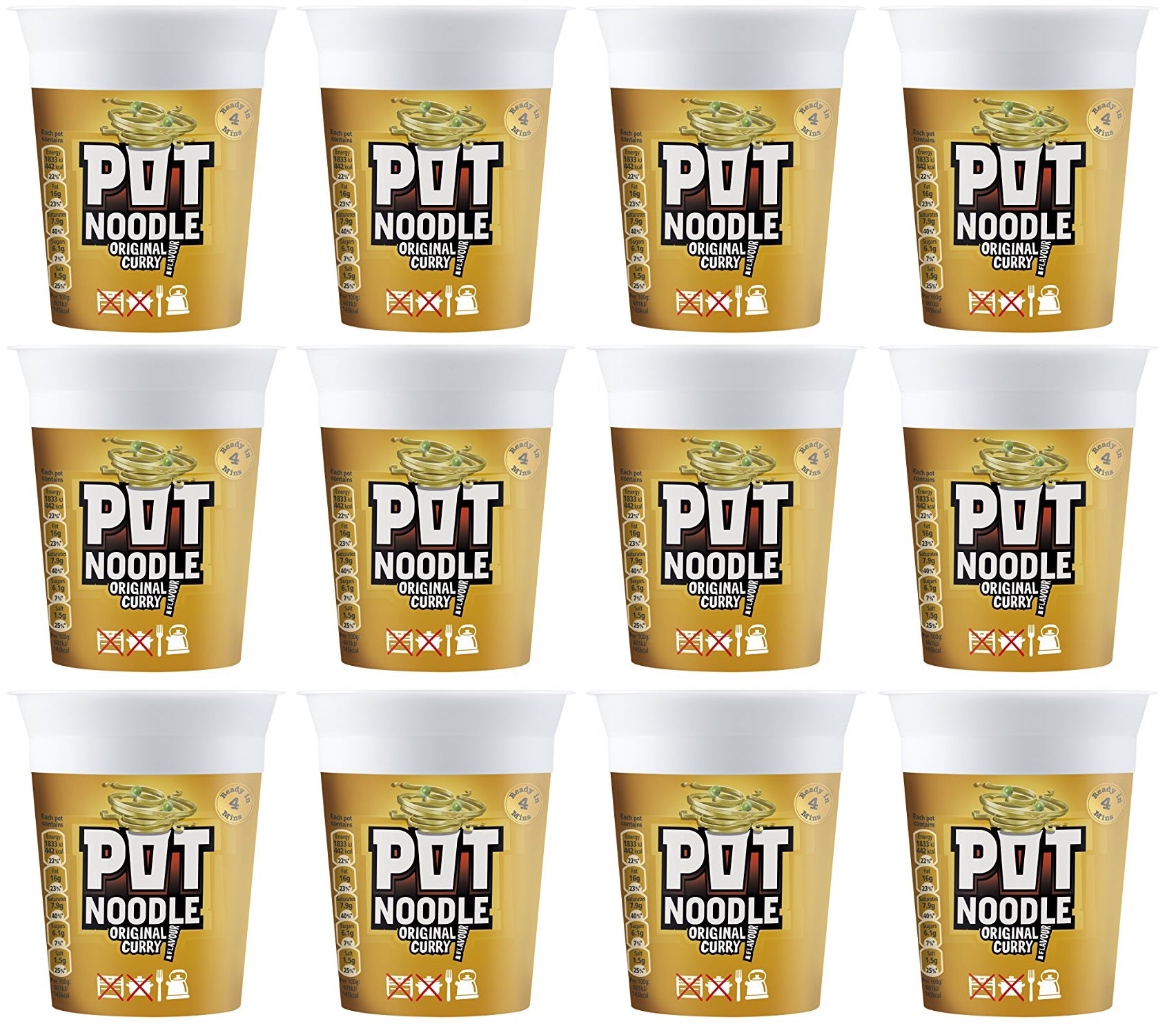 12 x Pot Noodle King Pot Noodle Original Curry 114 G