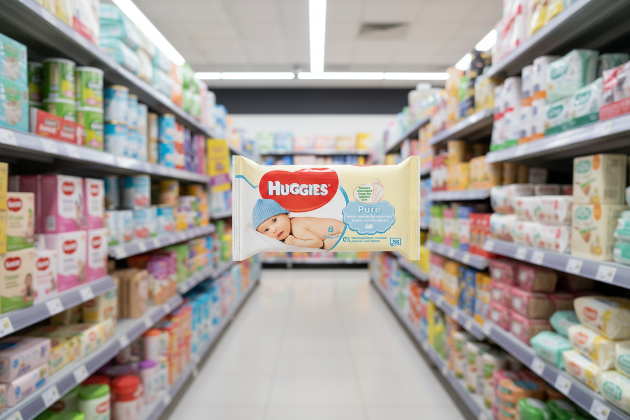 10 x Huggies® Pure Baby Wipes - 1 Pack Of 56 Wipes