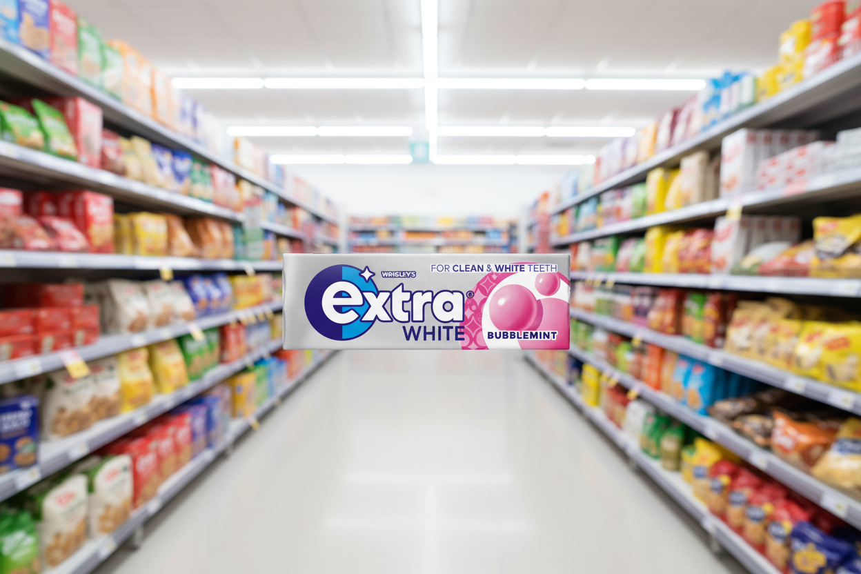 30 x Extra White Bubblemint Chewing Gum Sugar Free 10Pc - 10PCE