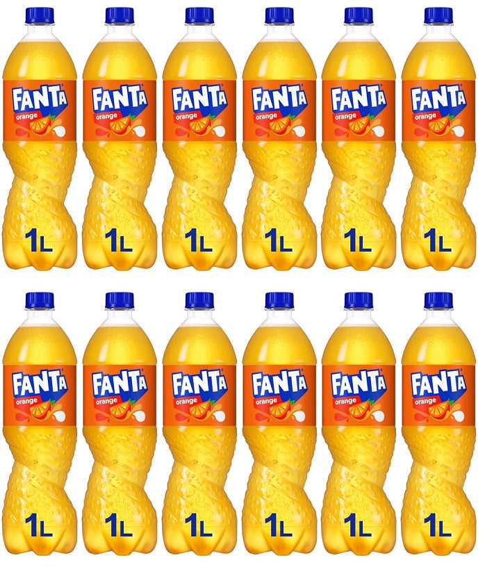 12 x Fanta Orange Bottle - 1LTR