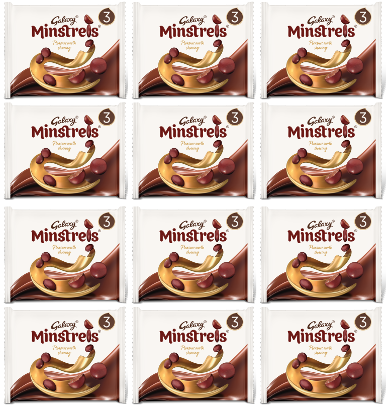 12 x Galaxy Minstrels 3Pk 126Gm