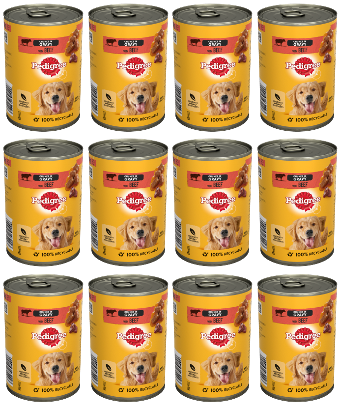 12 x Pedigree Gravy Beef 400Gm