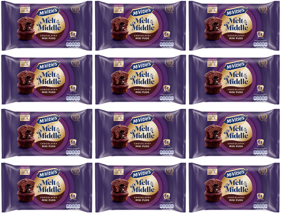 12 X Mcvities Mini Melt In The Middle Puddings 6 Pack - 162Gm