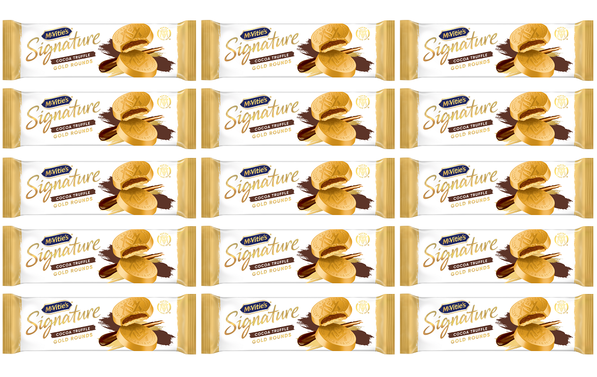 15 X Mcvities Signature Cocoa Truffle Gold Rounds - 109Gm