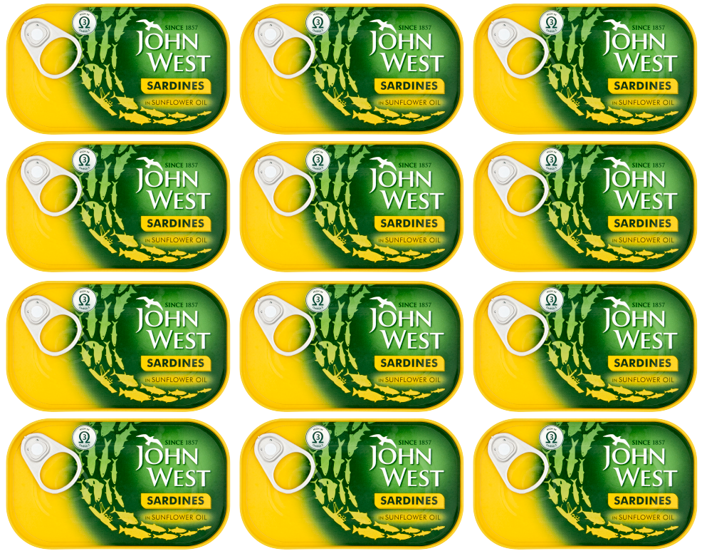 12 x John West Sardines In Sunflower Oil 120Gm