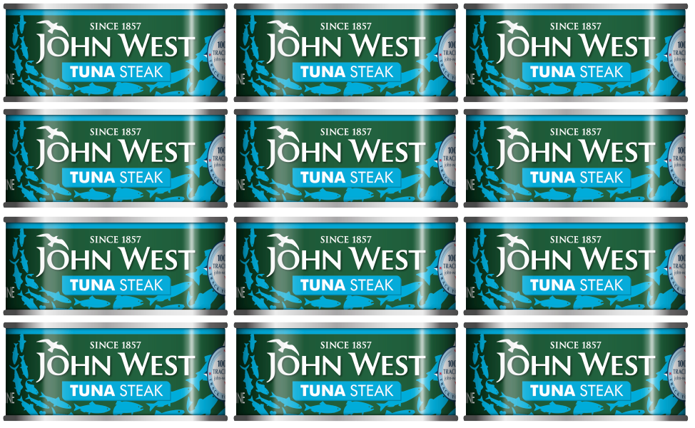 12 x John West Tuna Steak In Brine 160G