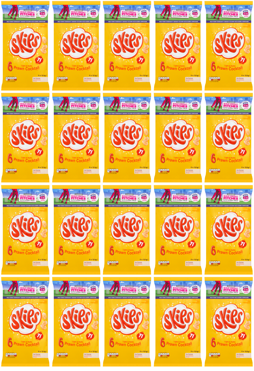 20 x Kp Skips Prawn Cocktail 6Pk - 6X13.1Gm