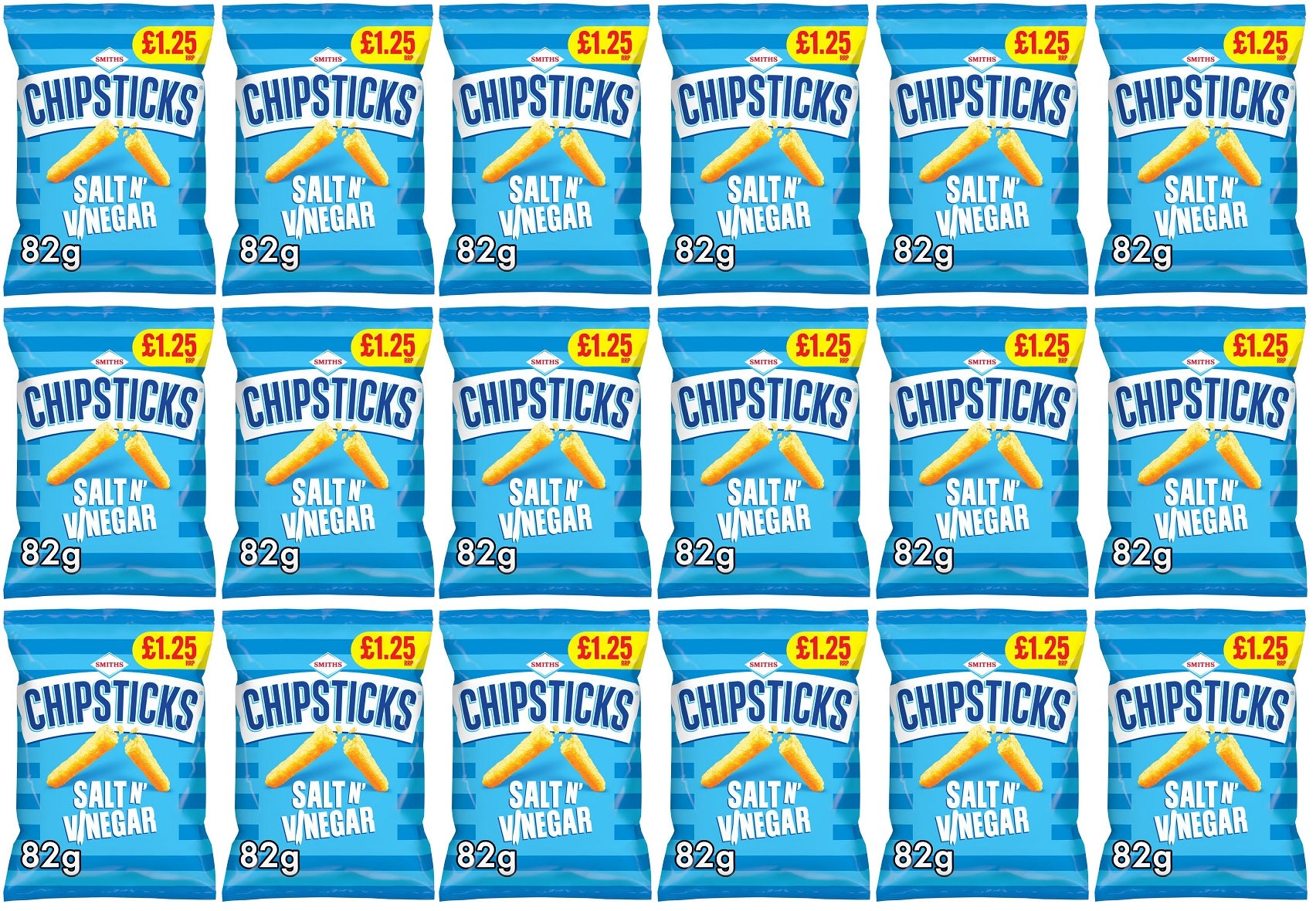 18 x Smiths Chipsticks Salt & Vinegar - 82GM