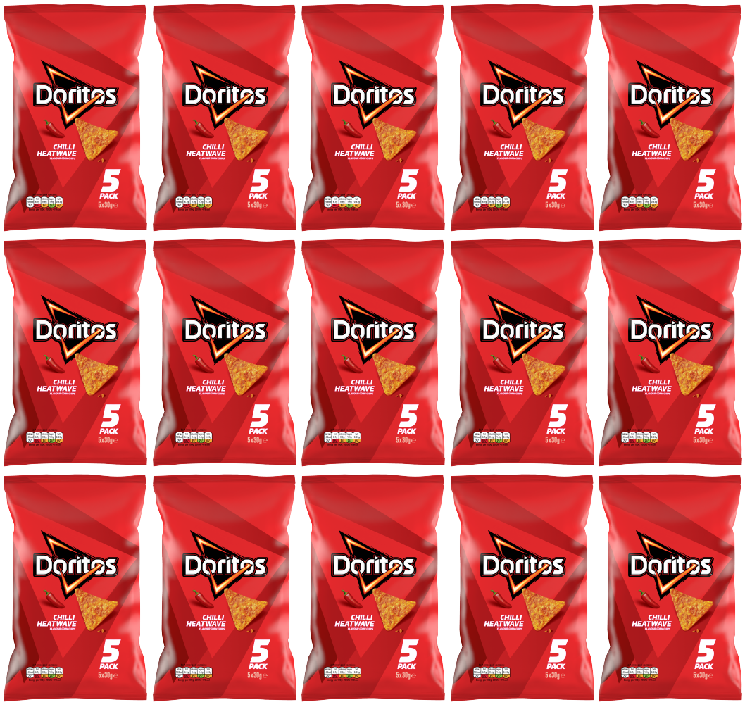 15 X Doritos Chilli Heatwave 5Pk - 5X30Gm