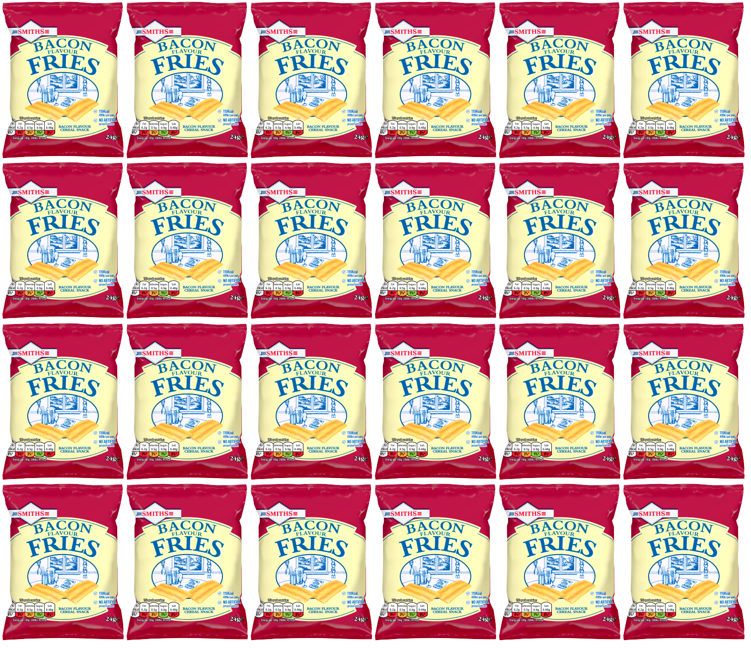 24 x Smiths Fries Bacon Snacks Crisps 24G
