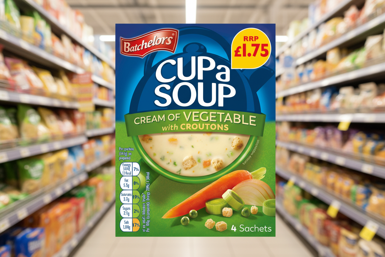 9 x Batchelors Cup A Soup Cream Of Veg With Croutons - 122G