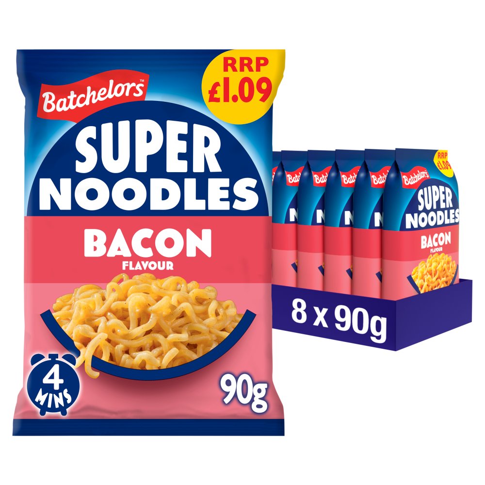 8 X Batch Super Noodles Bacon - 90Gm