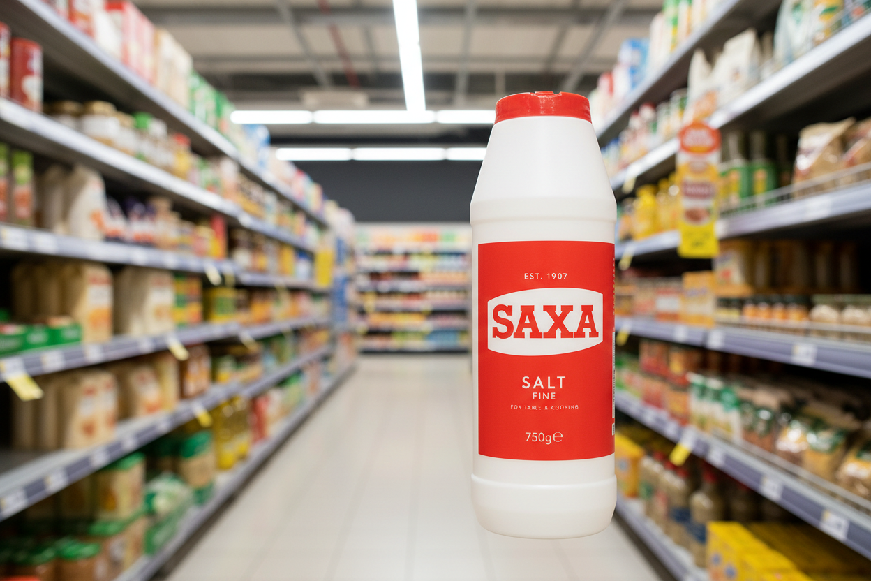 12 x Saxa Salt (Poly Bottle ) 750Gm