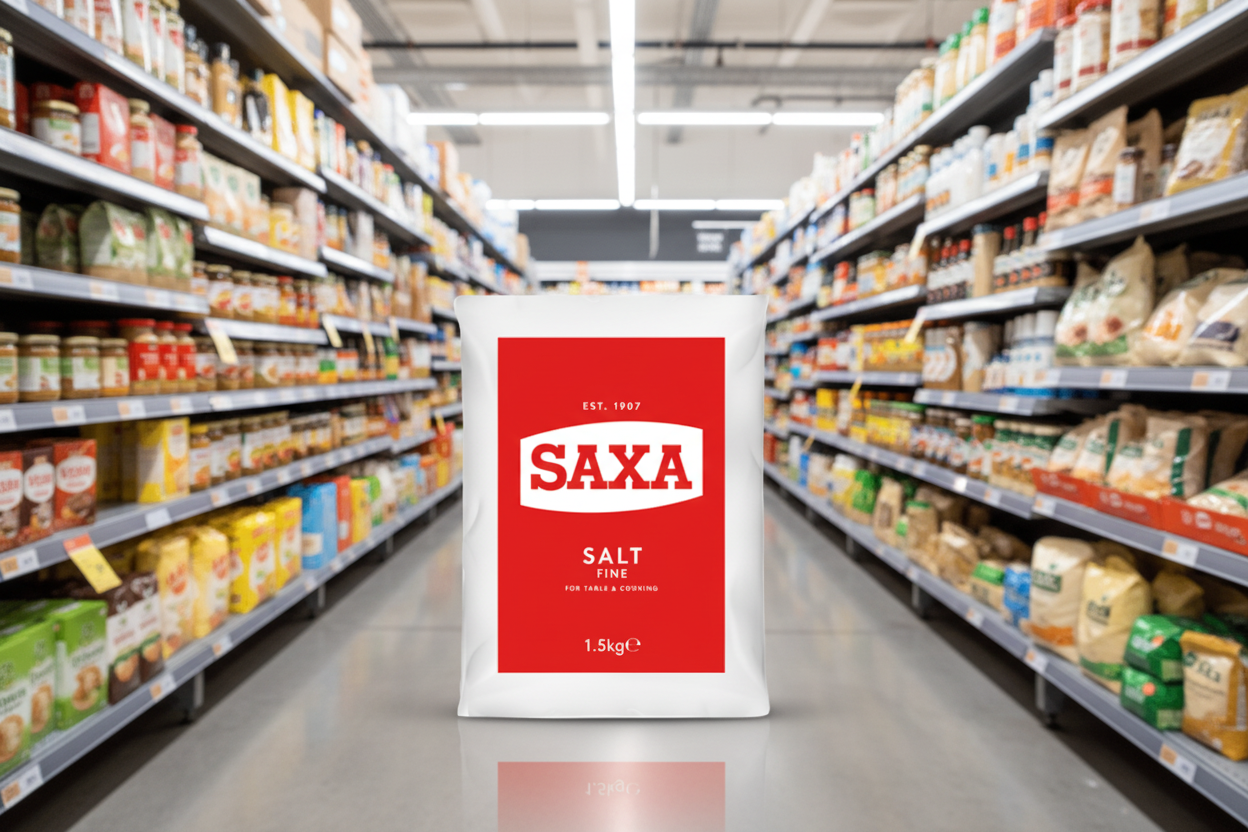 6 x Saxa Cooking Salt Polybag 1.5Kg