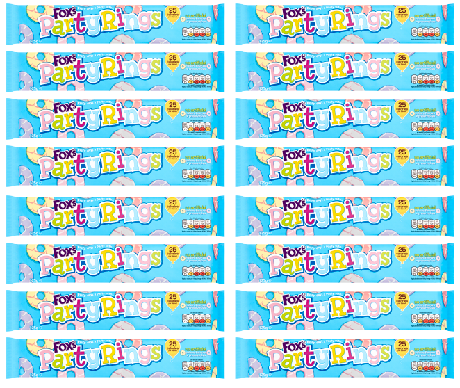 16 x Foxs Party Rings 125G