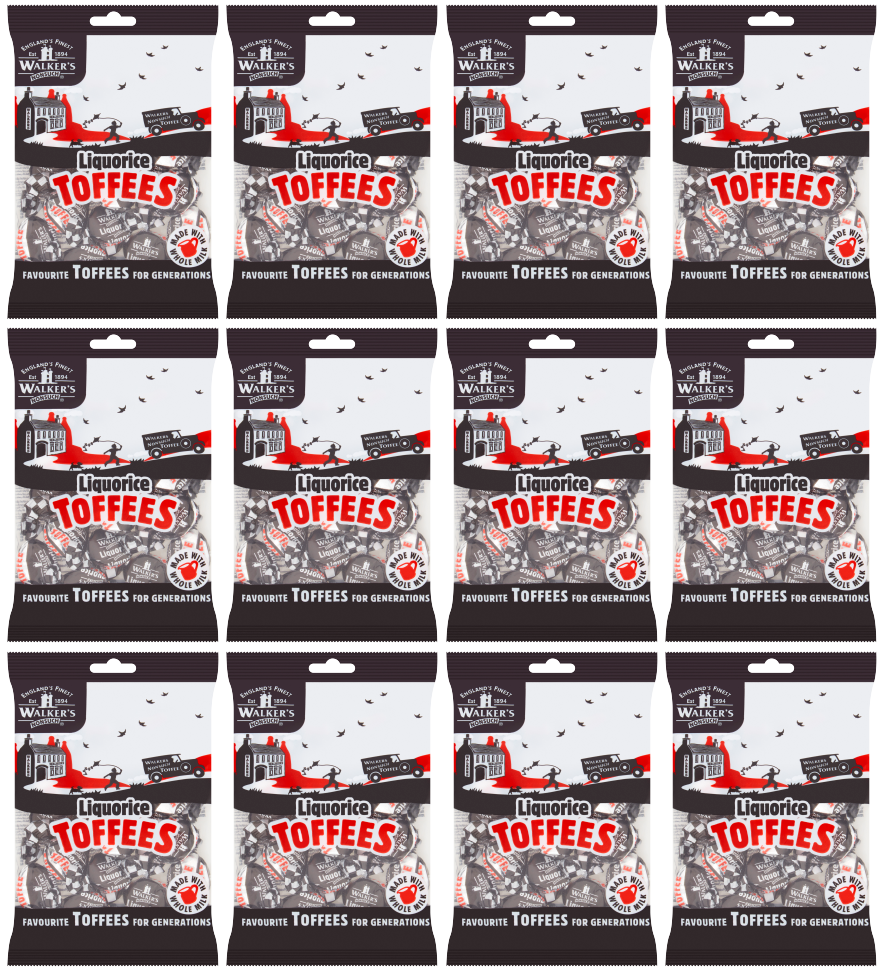 12 x Walkers Liquorice Toffees 150Gm