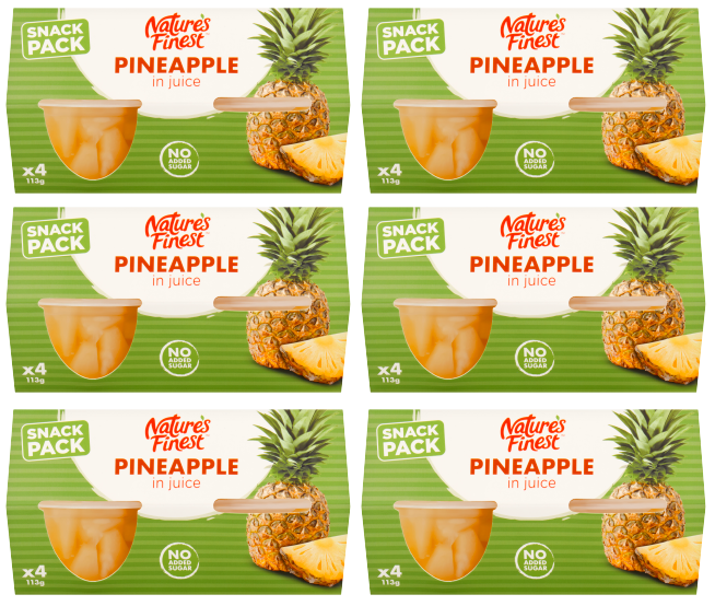 6 X Nature'S Finest Pineapple 4 Pack - 4X113G