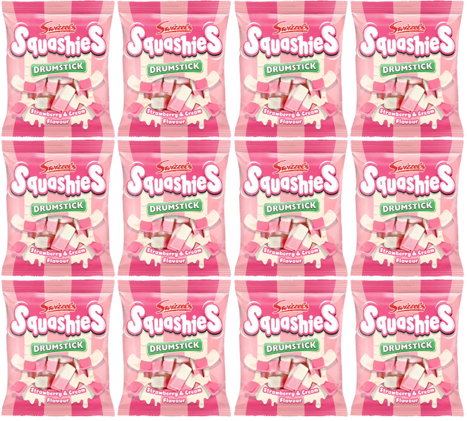 12 x Squashies Strawberry & Cream - 120GM