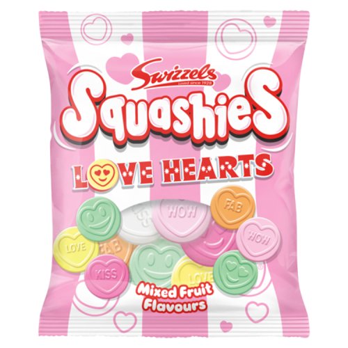 12 x Squashies Love Hearts - 120GM