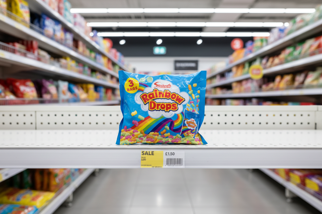 10 x Swizzels Rainbow Drops 3Pk - 94Gm