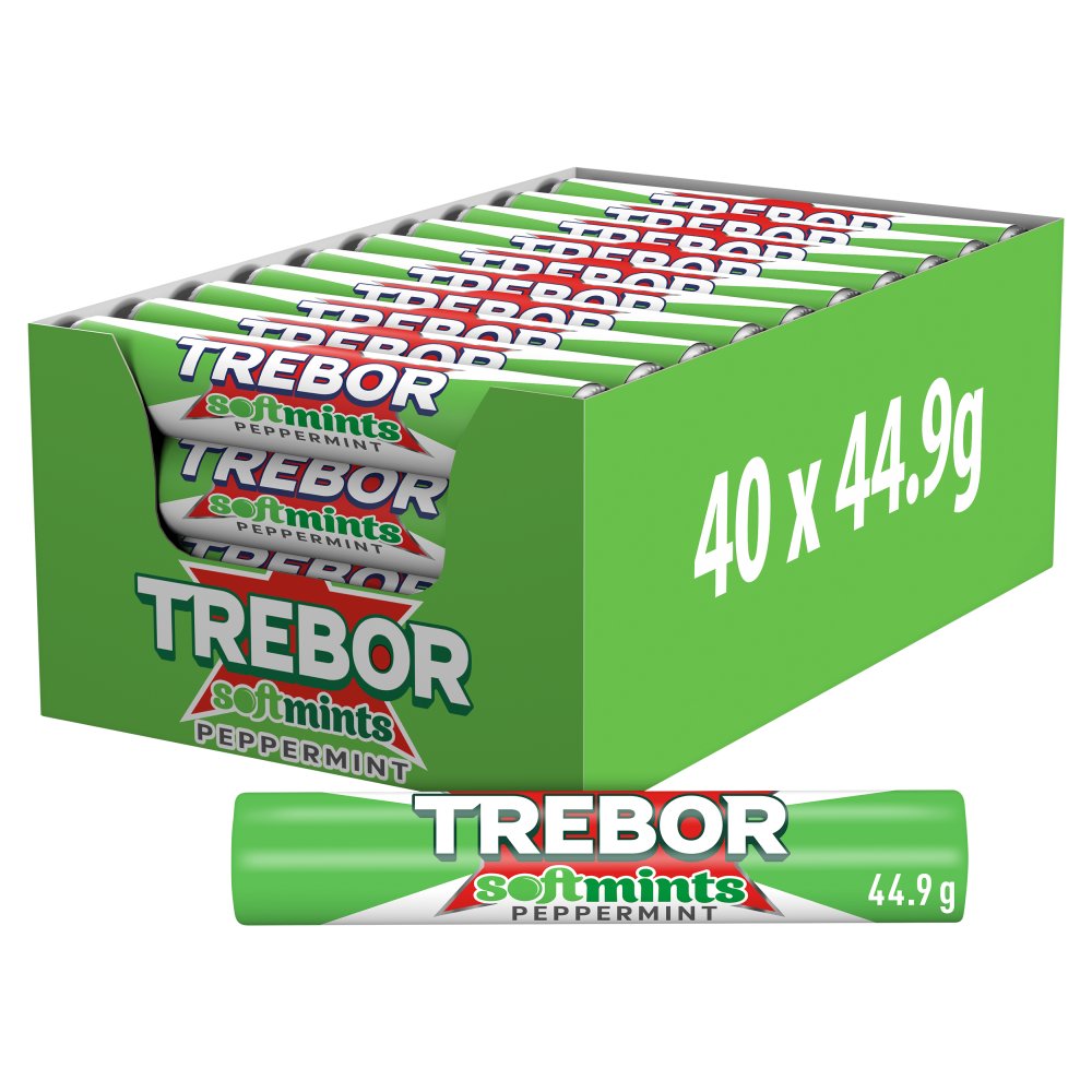 40 x Trebor Softmints Peppermint Mints Roll 44.9G