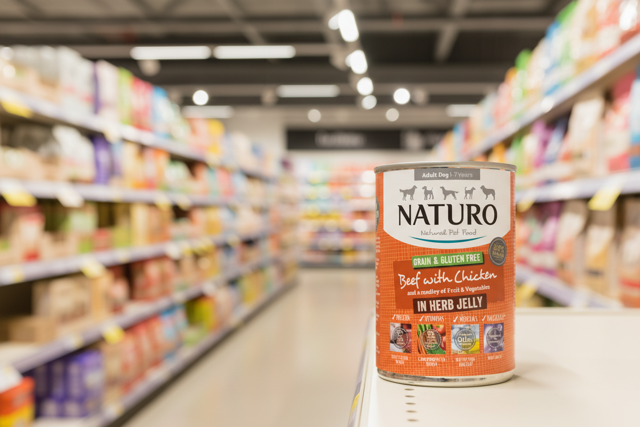 12 X Naturo Beef With Chicken Cans In Jelly 390G