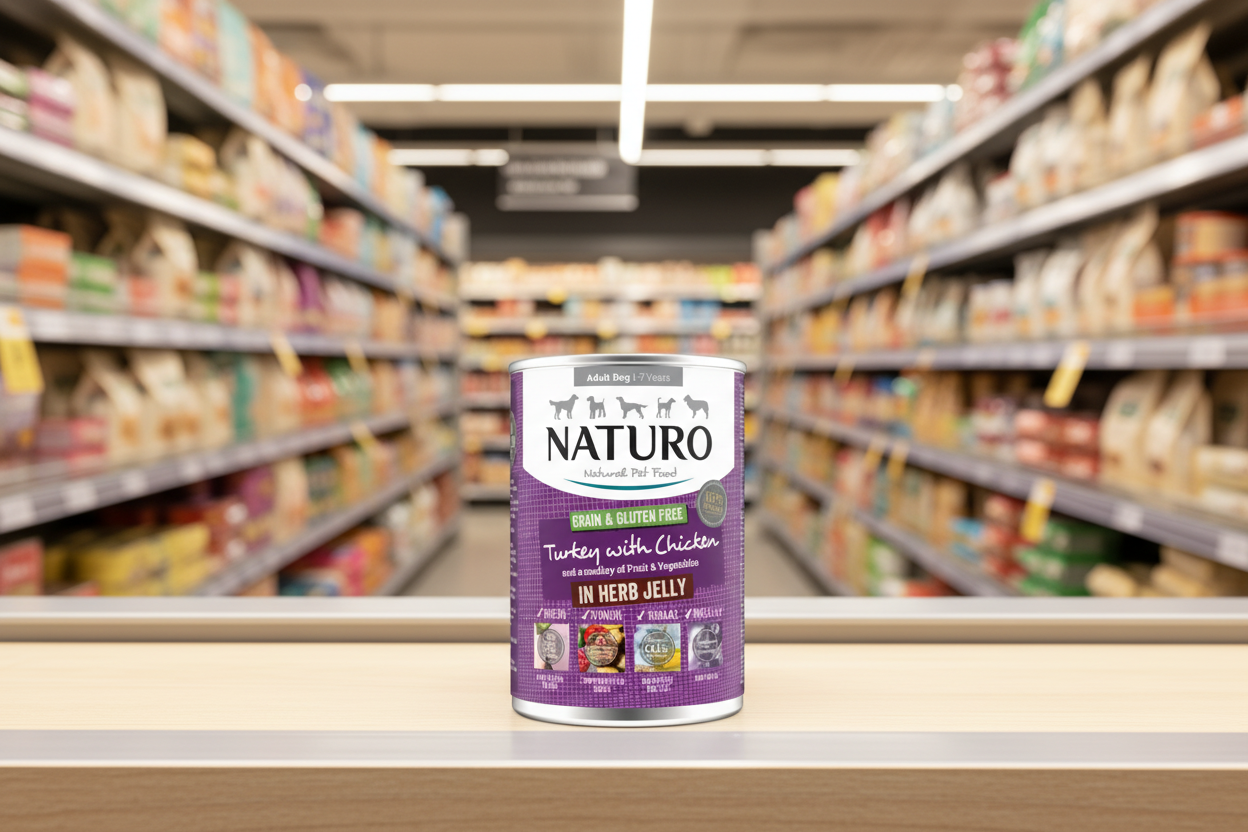 12 X Naturo Turkey With Chicken Cans In Jelly 390G