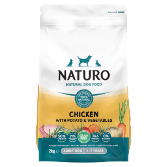 4 x Naturo Dry Adult Dog Chicken & Potato - 2KG