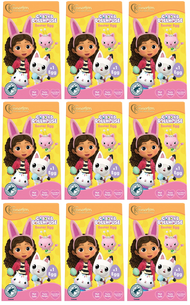 9 X Kinnerton Chocolate Egg Gabbys Doll House - 50Gm