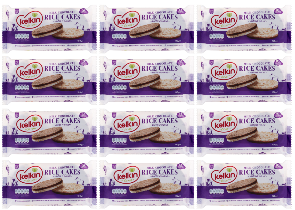 12 x Kelkin Milk Chocolate Covered Rice Cakes 100Gm