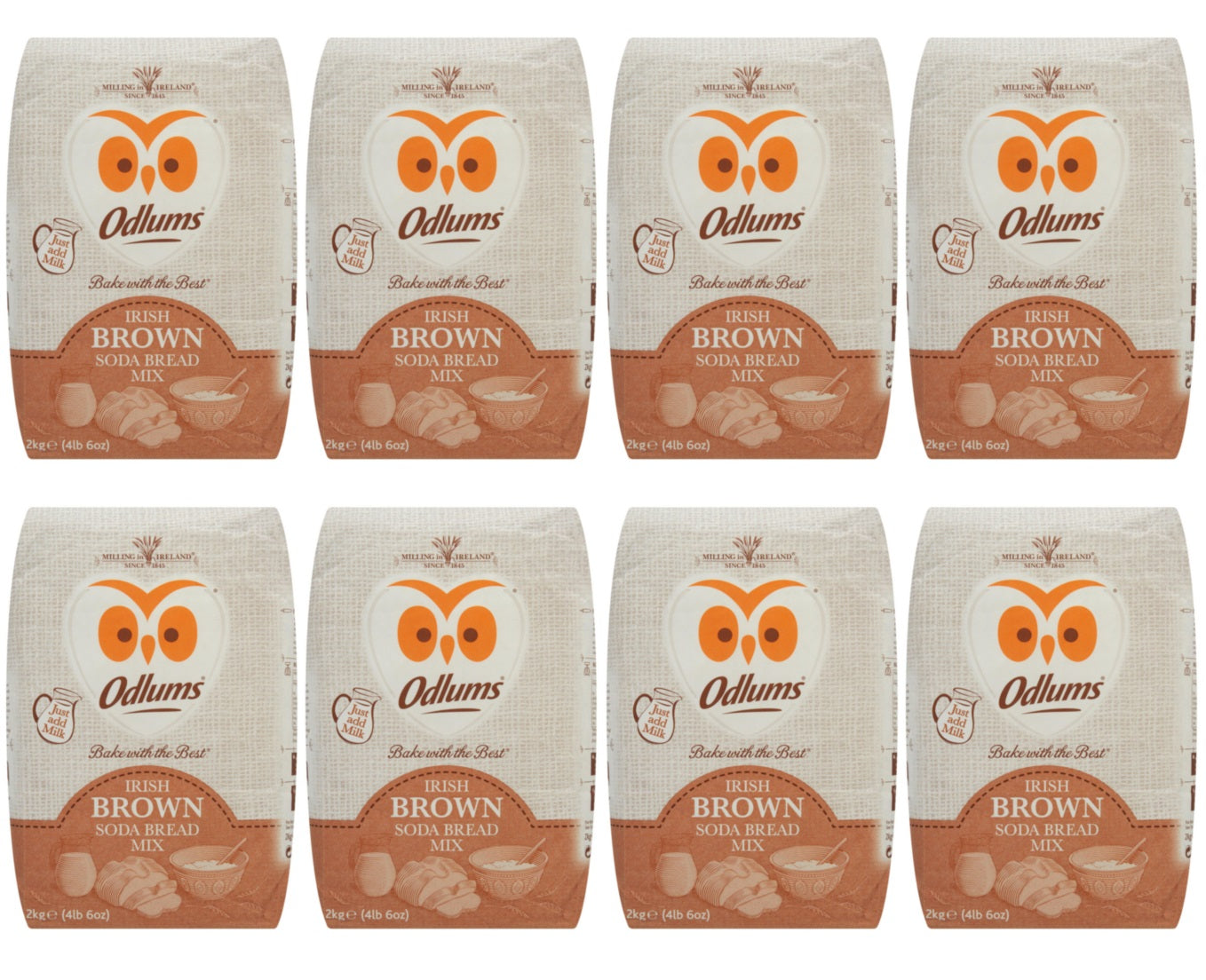 8 x Odlums Irish Brown Soda Bread Mix 2Kg