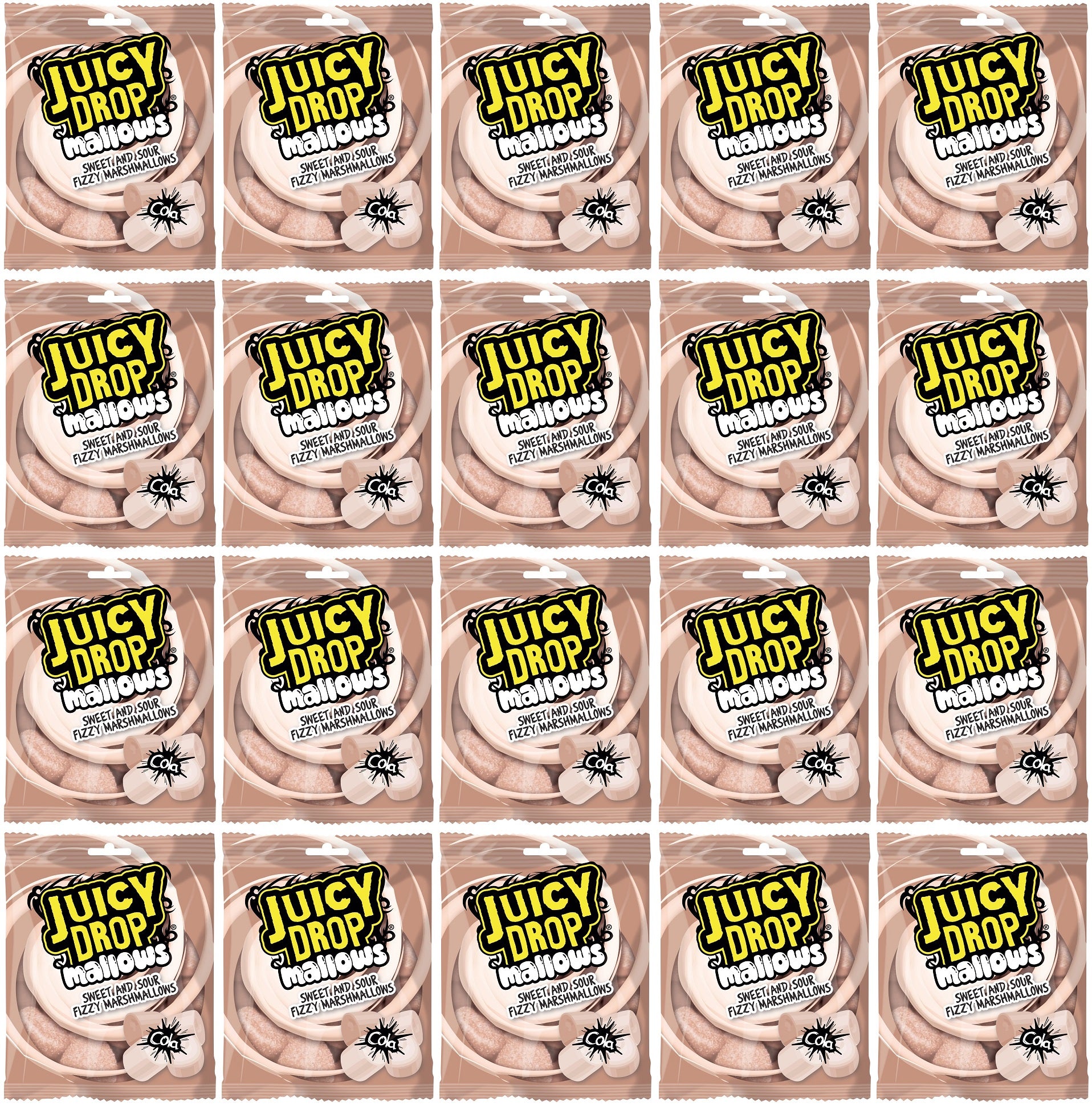 20 x Juicy Drop Mallows Cola Sweet And Sour Fizzy Marshmallows 100G