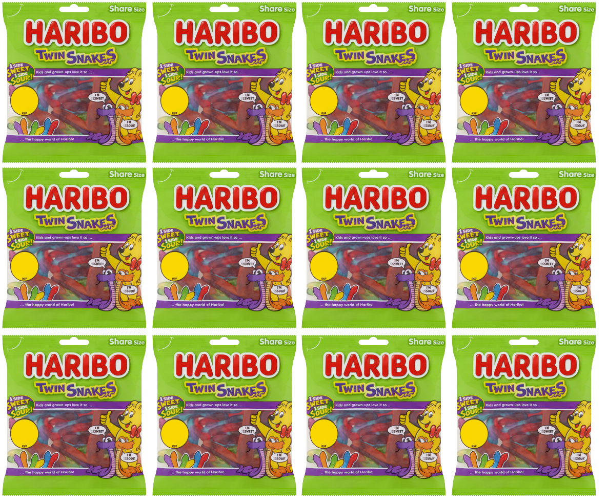 12 x Haribo Twin Snakes - 140GM