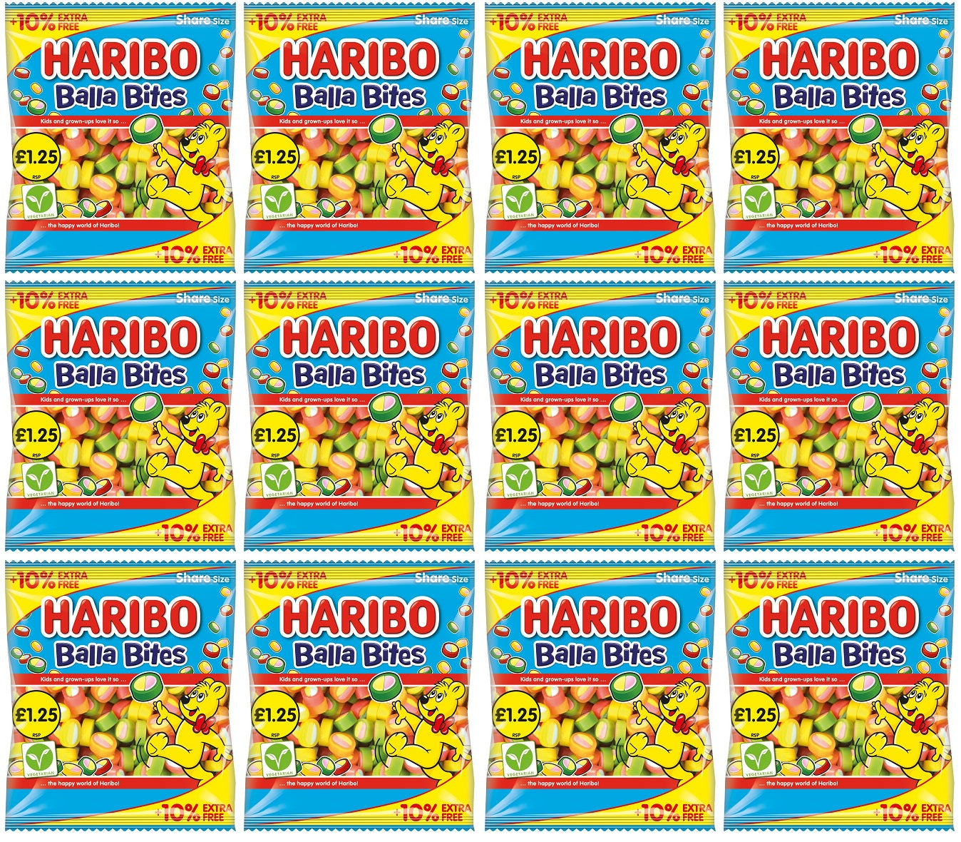 12 x Haribo Balla Bites (10% Extra Free) - 154GM